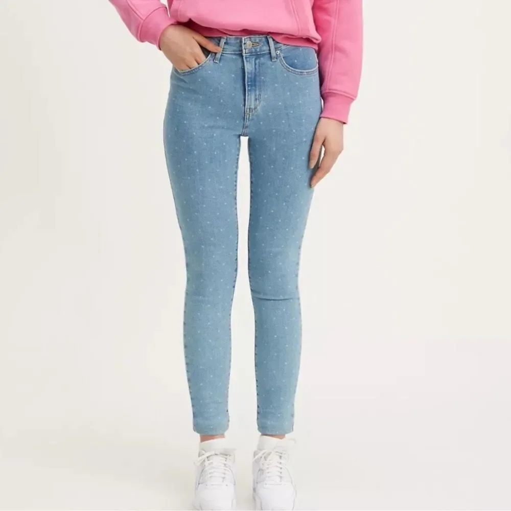 LEVI’S 31 Azure Blue Polka Dot 311 Shaping Skinny Stretch Jeans
